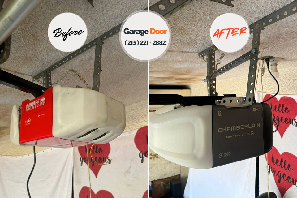 Before and after: garage door repair Waterville, ME